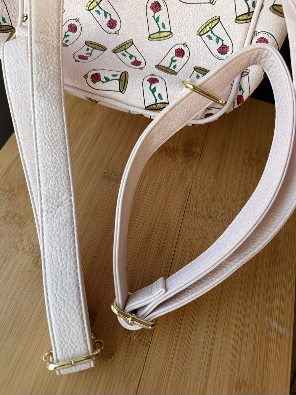 Disney Loungefly Pink Beauty and the Beast Rose Dome Mini Backpack